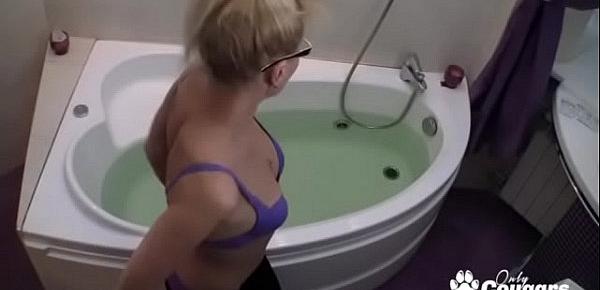  Granny Caught Taking A Bath On Spy Cam